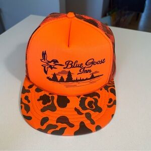 Vintage Neon Orange Camoflauge Trucker Hat Snap-Back Hat